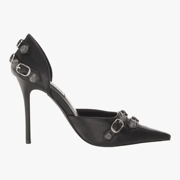 Steve Madden Dali Black Heels with Buckle Accents - Picture 6 of 6